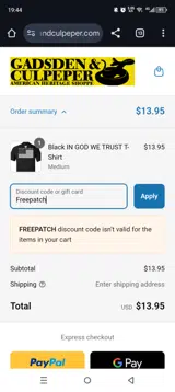 Freepatch coupon verification screenshot