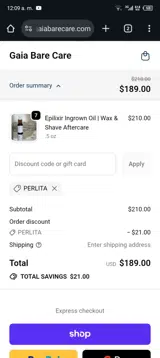 PERLITA coupon verification screenshot