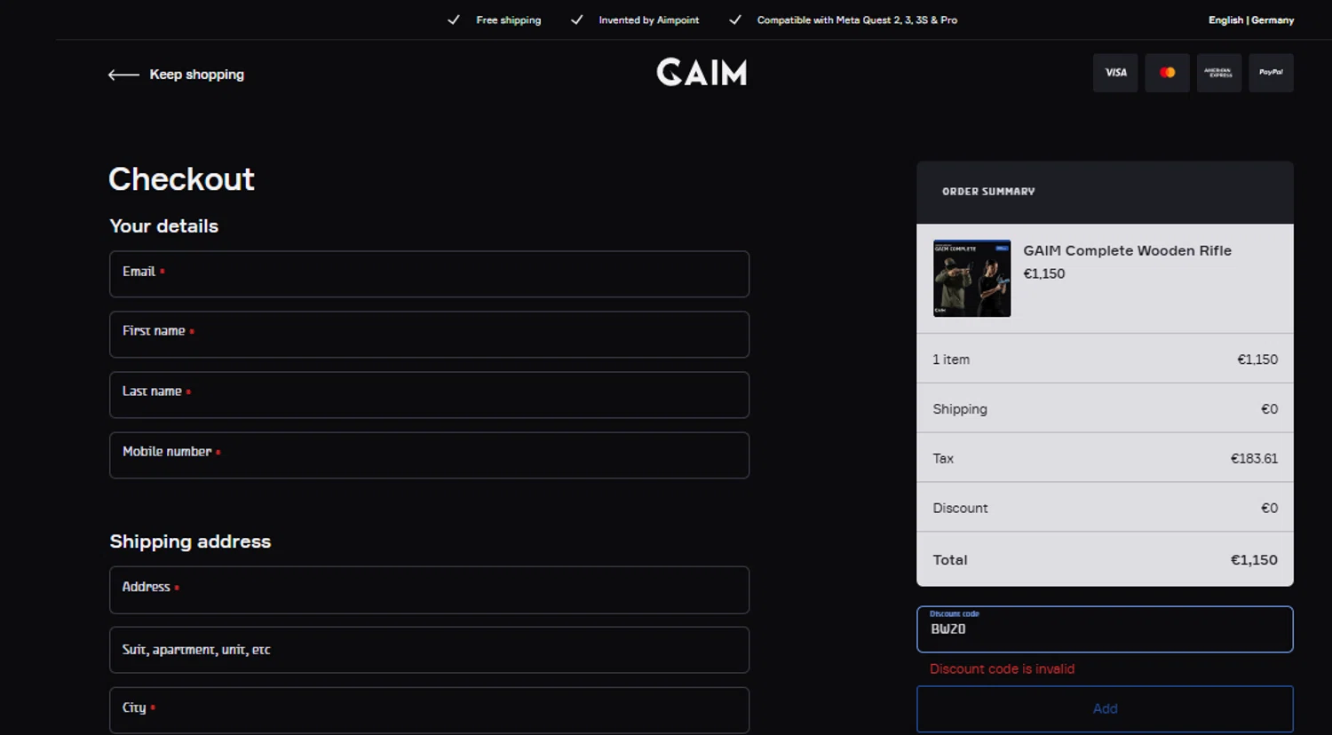 GAIM promo code screenshot showing code BW20 applied at GAIM checkout page. Uploaded by SimplyCodes community member gilbertrondon on Jan 28, 2025