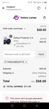 VICKLANGLEY15 coupon verification screenshot