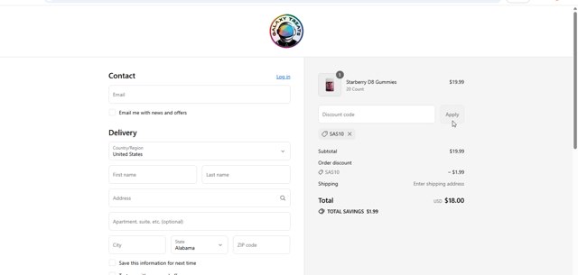 Galaxy Treats checkout page showing Galaxy Treats promo code box | Screenshot taken by SimplyCodes community member on Sep 3, 2025