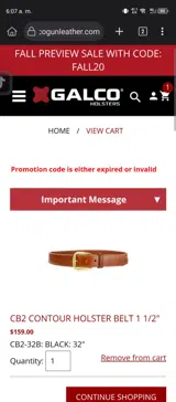 BELT25 coupon verification screenshot