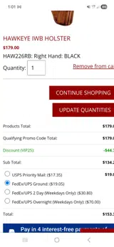 Vip25 coupon verification screenshot