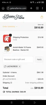 Galena Farms coupon verification screenshot