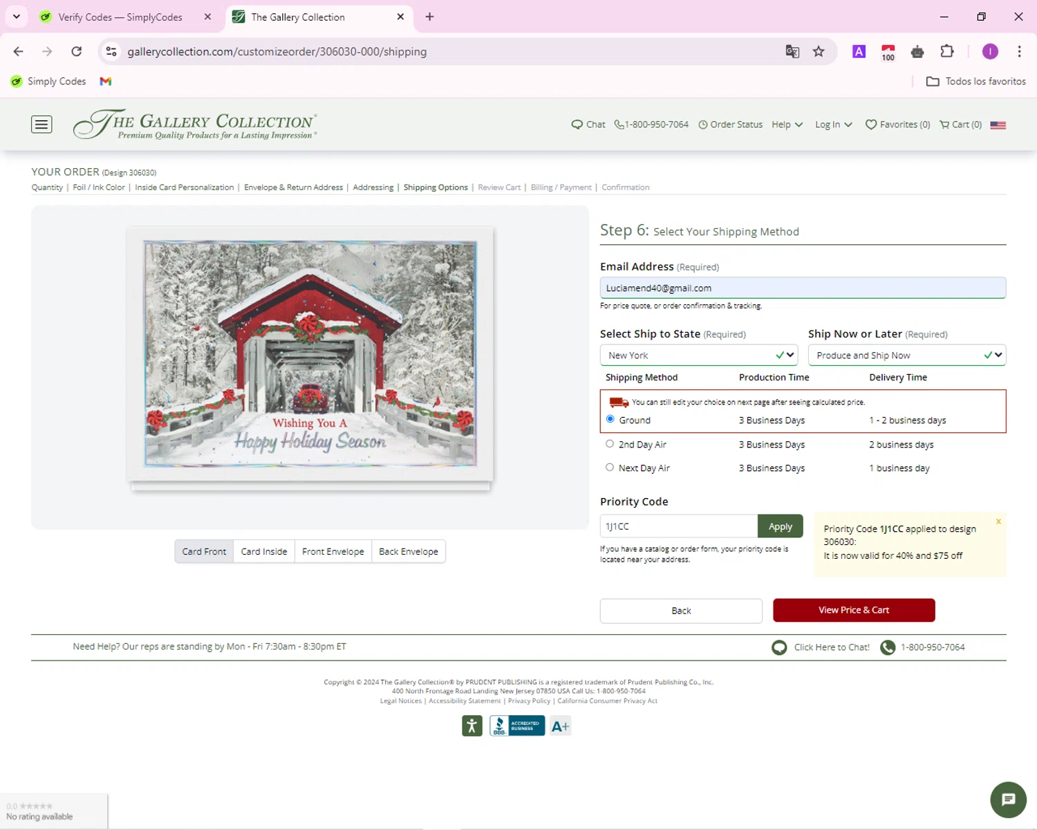 where to use The Gallery Collection promo code box