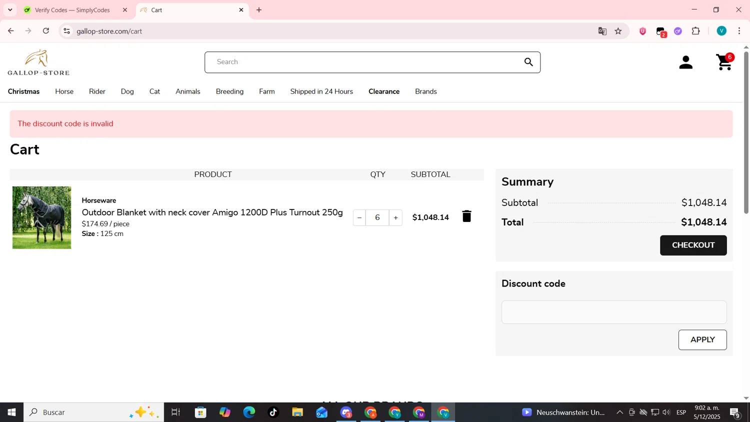 Gallop-Store promo code screenshot showing code 10MORE applied at Gallop-Store checkout page. Uploaded by SimplyCodes community member lyffytaro on Dec 5, 2025