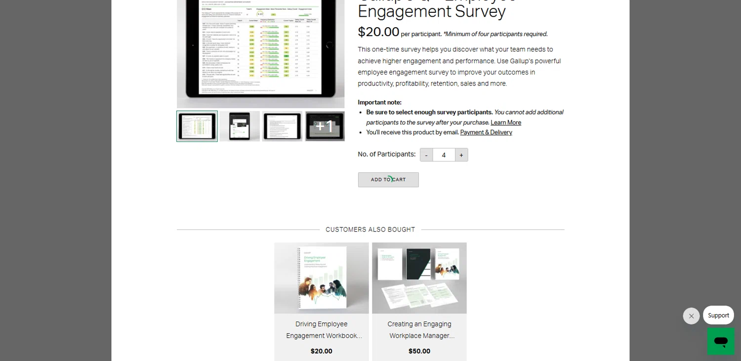Gallup checkout page showing Gallup promo code box | Screenshot taken by SimplyCodes community member on Oct 29, 2024