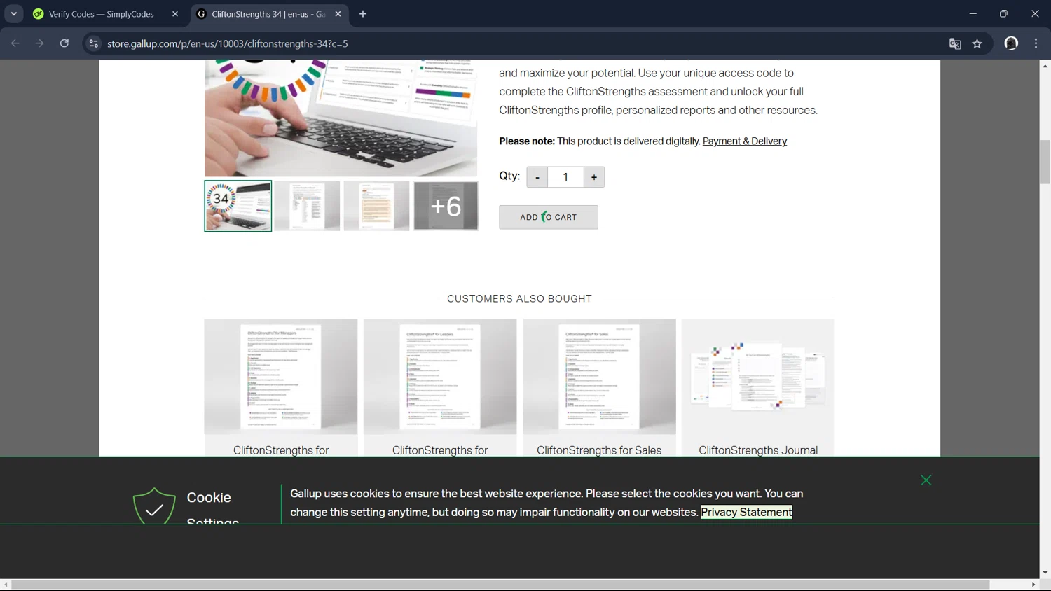 Gallup checkout page showing Gallup promo code box | Screenshot taken by SimplyCodes community member on Nov 13, 2024