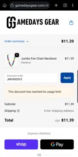 JMVNXSV3 coupon verification screenshot