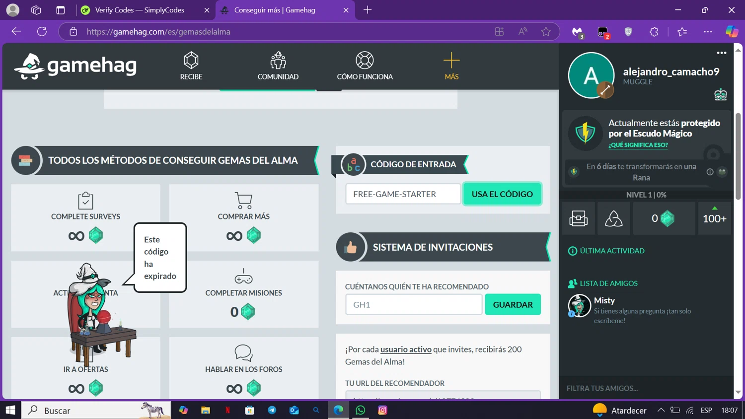 Gamehag promo code screenshot showing code FREE-GAME-STARTER applied at Gamehag checkout page. Uploaded by SimplyCodes community member Lamine_Yamal on Jan 31, 2025