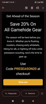 PRESEASON20 coupon verification screenshot