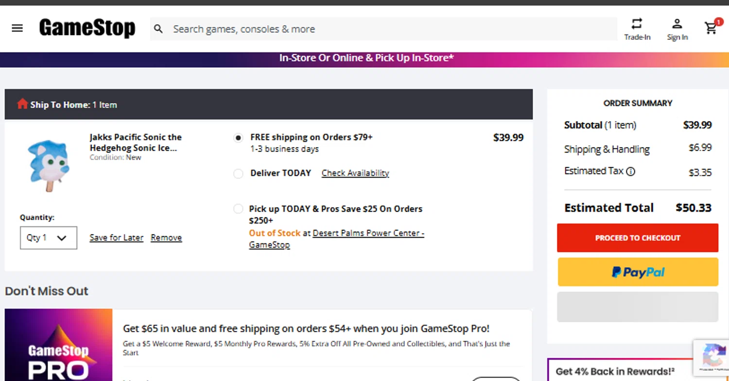 GameStop promo code screenshot showing code Save10 applied at GameStop checkout page. Uploaded by SimplyCodes community member Franyer12 on Apr 2, 2025