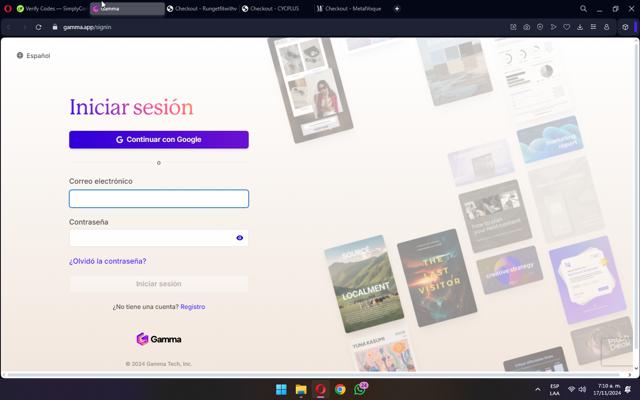 Gamma App checkout page showing Gamma App promo code box | Screenshot taken by SimplyCodes community member on Nov 17, 2024