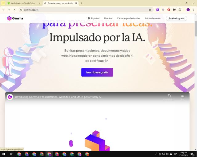 Gamma App checkout page showing Gamma App promo code box | Screenshot taken by SimplyCodes community member on Feb 27, 2025