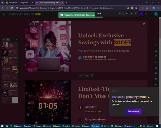 Gamma App checkout page showing Gamma App promo code box | Screenshot taken by SimplyCodes community member on Mar 3, 2025