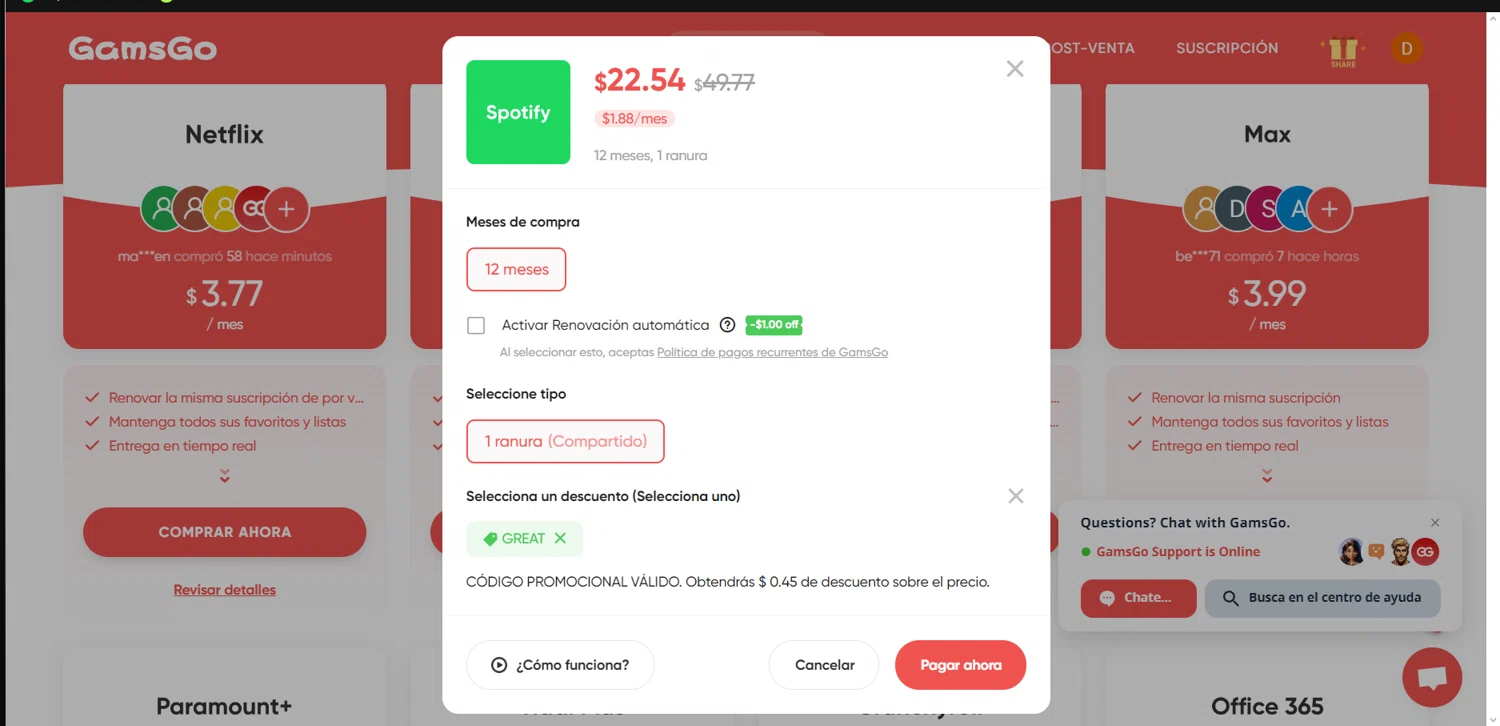 GamsGo checkout page showing GamsGo promo code box | Screenshot taken by SimplyCodes community member on May 12, 2024