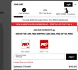 PRO25 coupon verification screenshot