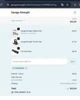 Garage Strength coupon verification screenshot