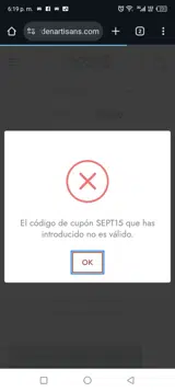 SEPT15 coupon verification screenshot