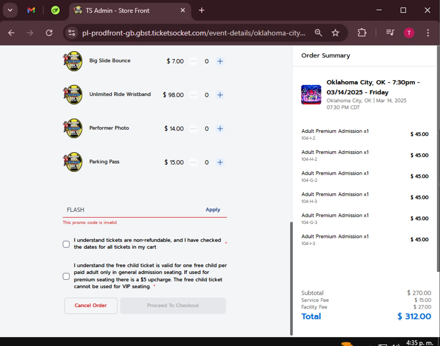 Garden Bros Nuclear Circus promo code screenshot showing code FLASH applied at Garden Bros Nuclear Circus checkout page. Uploaded by SimplyCodes community member WiseScout3498 on Mar 8, 2025