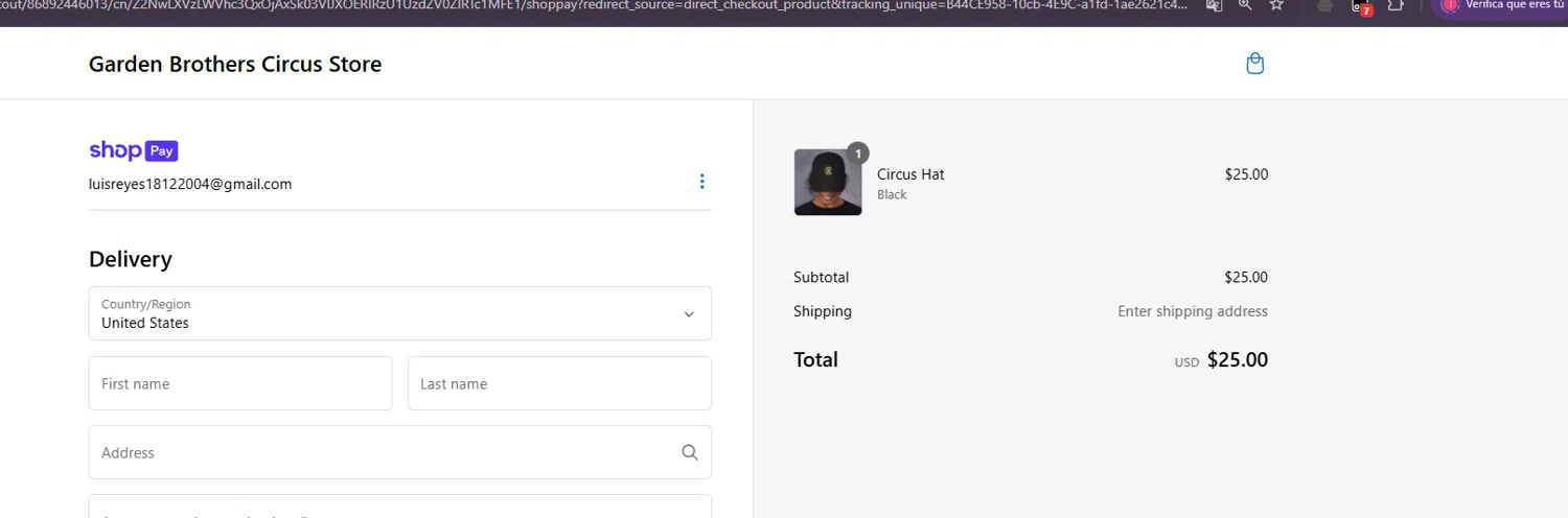 Garden Bros Nuclear Circus checkout page showing Garden Bros Nuclear Circus promo code box | Screenshot taken by SimplyCodes community member on Feb 16, 2025