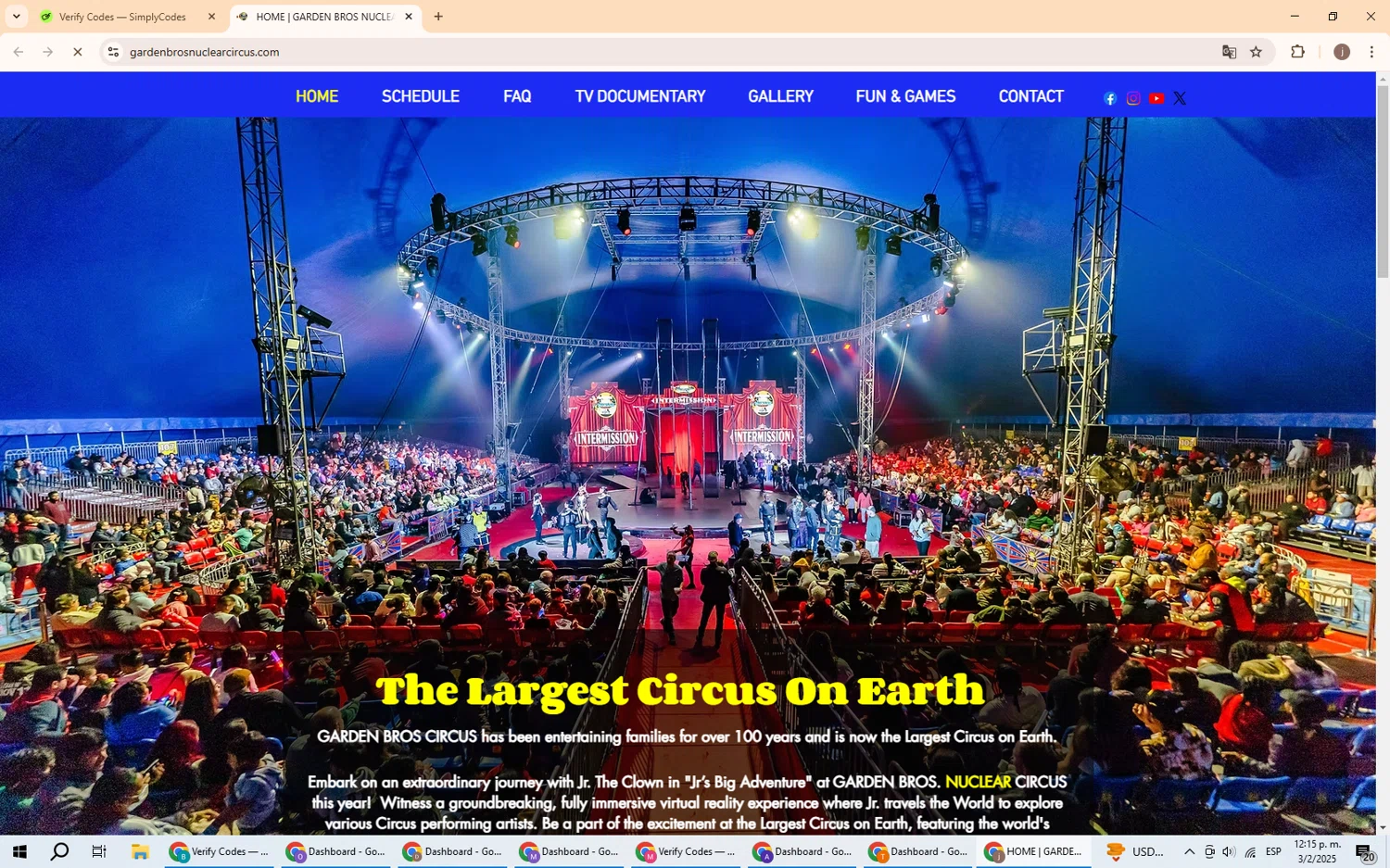 Garden Bros Nuclear Circus promo code screenshot showing code abcart20 applied at Garden Bros Nuclear Circus checkout page. Uploaded by SimplyCodes community member GoldChaser6000 on Feb 3, 2025