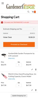 HEATWAVE25G coupon verification screenshot