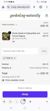 TOOL10 coupon verification screenshot