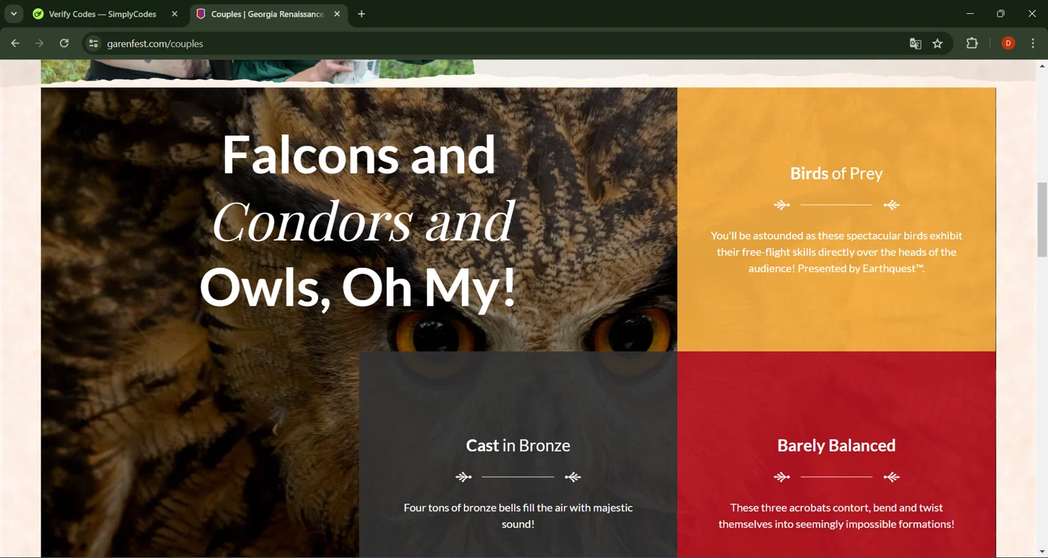 Georgia Renaissance Festival checkout page showing Georgia Renaissance Festival promo code box | Screenshot taken by SimplyCodes community member on Apr 21, 2024