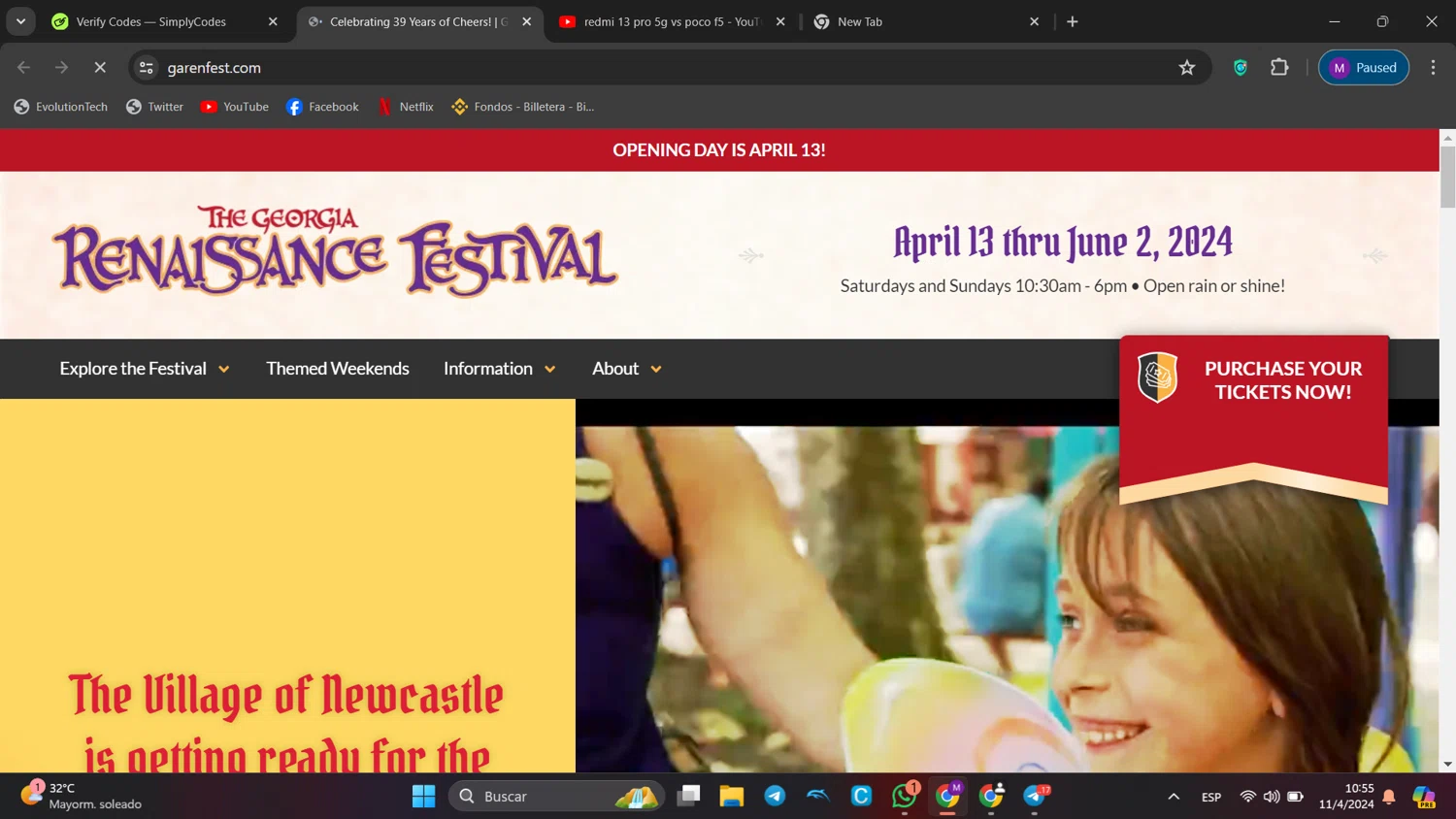 Georgia Renaissance Festival checkout page showing Georgia Renaissance Festival promo code box | Screenshot taken by SimplyCodes community member on Apr 11, 2024