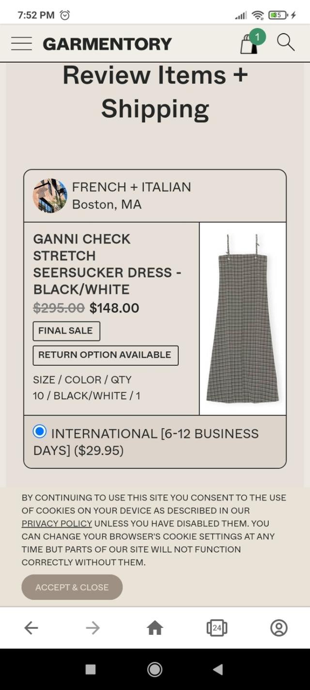 Garmentory checkout page showing Garmentory promo code box | Screenshot taken by SimplyCodes community member on Feb 12, 2023