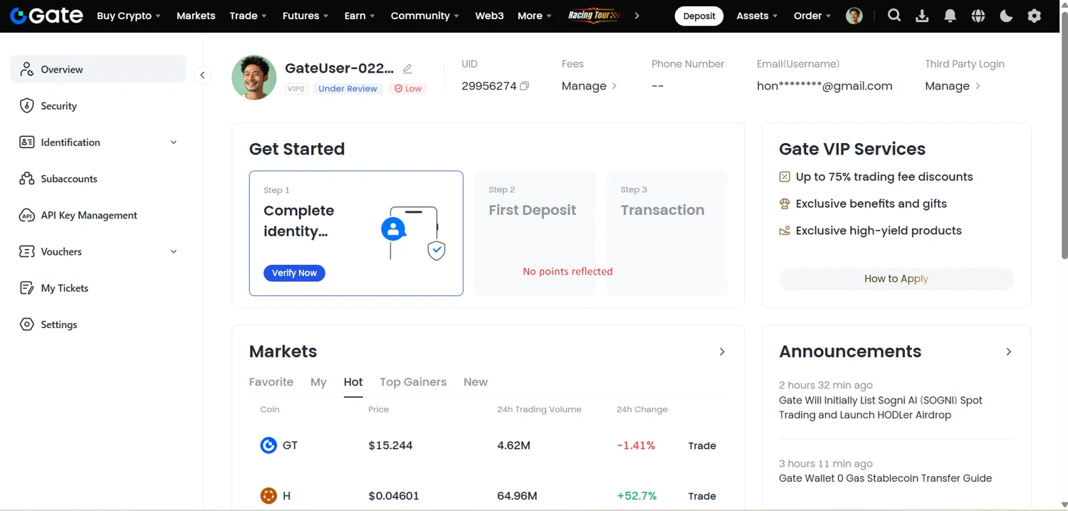 Gate.io promo code screenshot showing code 9024874 applied at Gate.io checkout page. Uploaded by SimplyCodes community member HoneyJean on Jun 30, 2025