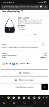 Gaudenzi Boutique coupon verification screenshot