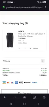 Gaudenzi Boutique coupon verification screenshot