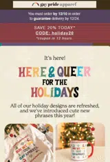 holiday20 coupon verification screenshot