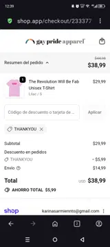 THANKYOU coupon verification screenshot