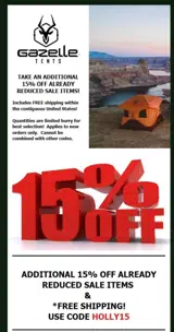 Gazelle Tents coupon verification screenshot