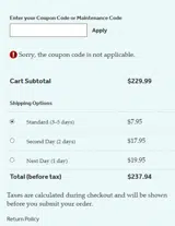 GE Appliance Parts coupon verification screenshot