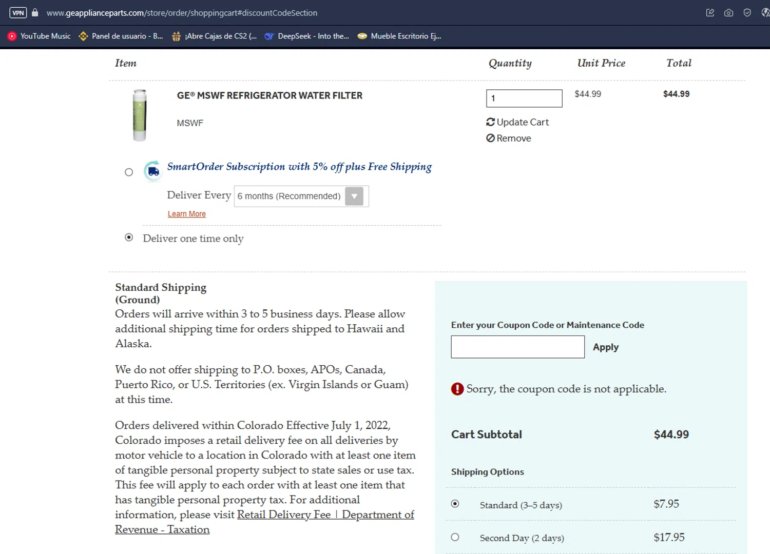 GE Appliance Parts coupon code screenshot showing code stars25 applied at GE Appliance Parts checkout page. Uploaded by SimplyCodes community member TuAmigoRed on Nov 11, 2025