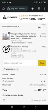 Welcome10 coupon verification screenshot
