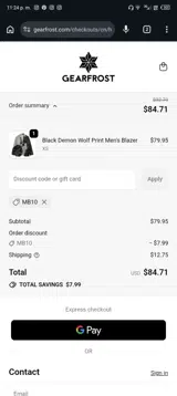 MB10 coupon verification screenshot