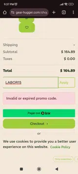 LABOR15 coupon verification screenshot