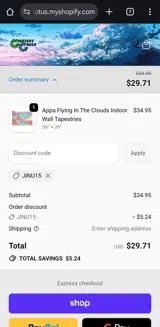 JINU15 coupon verification screenshot