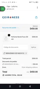 Geir Ness coupon verification screenshot