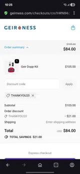 Geir Ness coupon verification screenshot