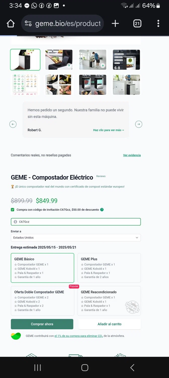 GEME promo code screenshot showing code C67Gcz applied at GEME checkout page. Uploaded by SimplyCodes community member stardust on May 13, 2025