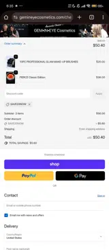 SAVE20NOW coupon verification screenshot