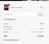 SAVE20NOW coupon verification screenshot