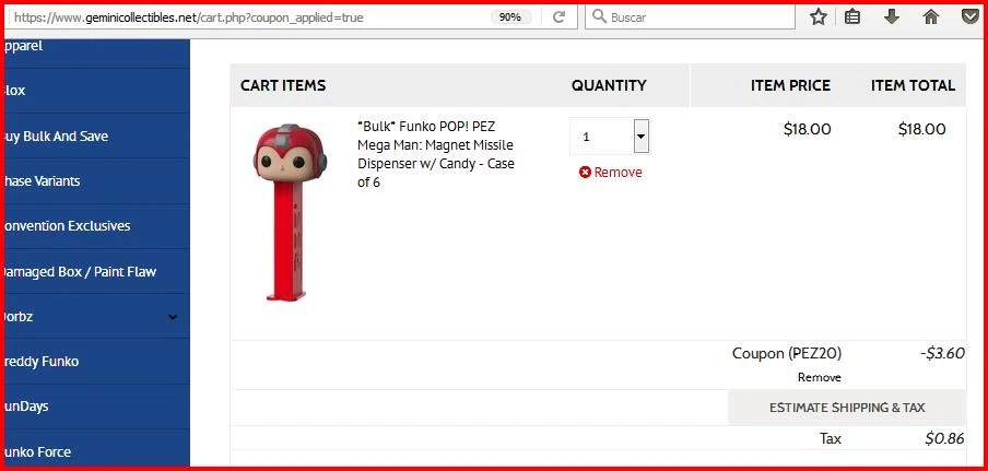 where to use Gemini Collectibles promo code box