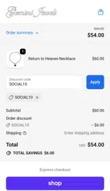 Gemini Jewels coupon verification screenshot